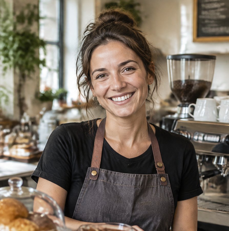 Chiara, titolare di un bar a Rimini